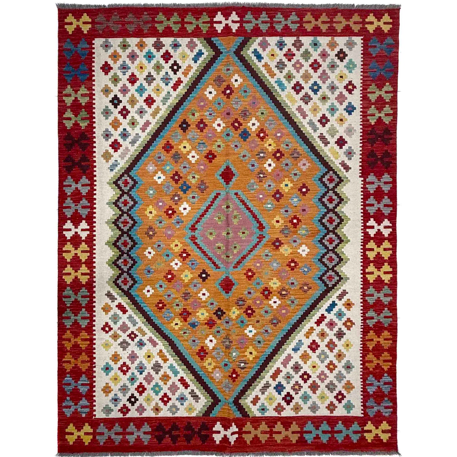 Handmade Vegetable Kelim 5' 10" x 7' 9" (ft) - No. Y39632