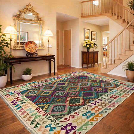 Handmade Vegetable Kilim 5' 11" x 8' 0" (ft) - No. Y39633