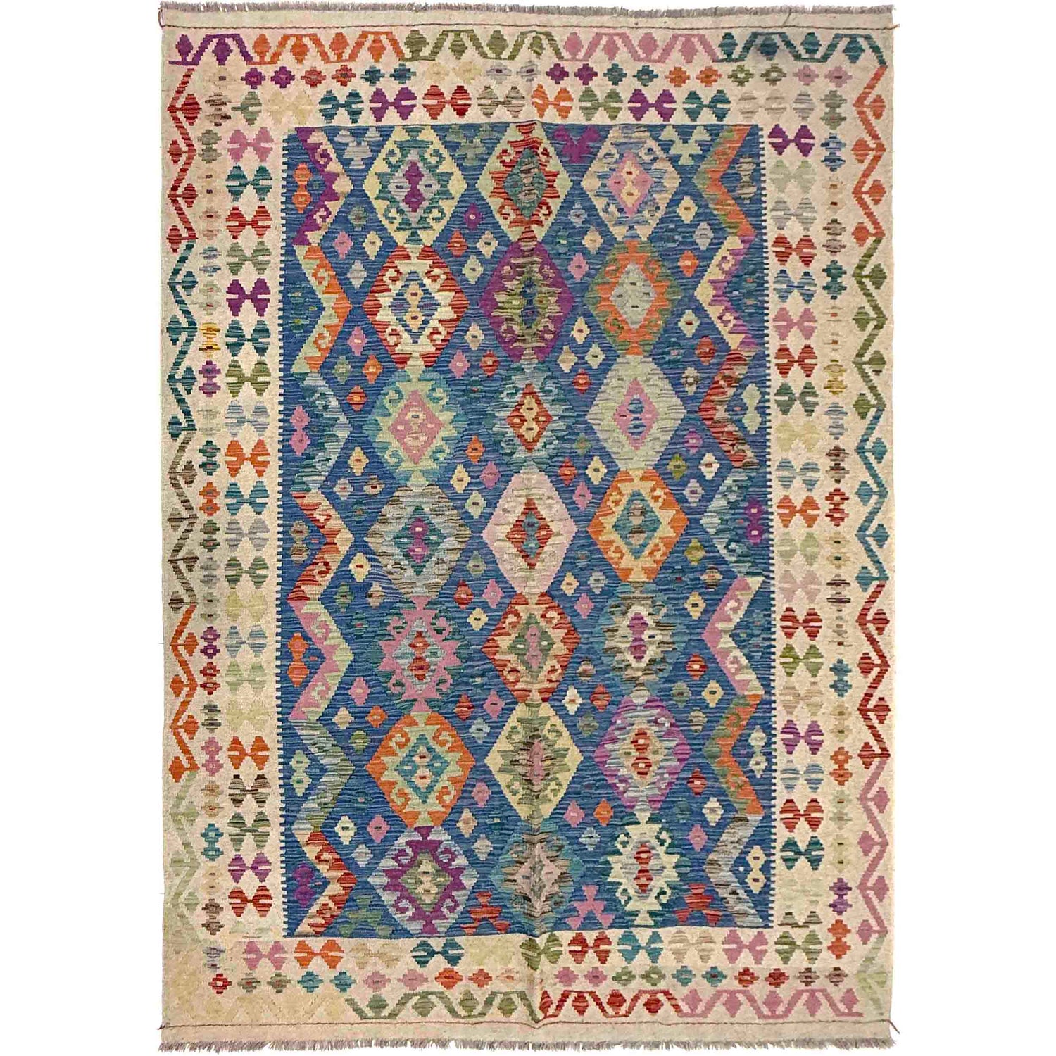 Handmade Vegetable Kilim 5' 10" x 8' 2" (ft) - No. Y39634