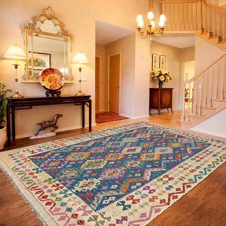 Handmade Vegetable Kilim 5' 10" x 8' 2" (ft) - No. Y39634