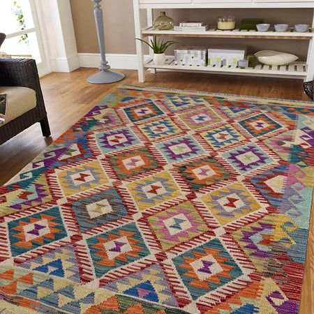 Handmade Vegetable Kilim 4' 2" x 5' 10" (ft) - No. Y39663