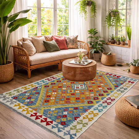 Handmade Vegetable Kilim 4' 1" x 5' 8" (ft) - No. Y39668