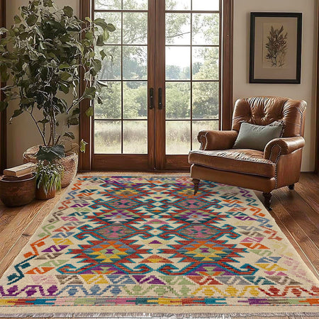 Handmade Vegetable Kilim 4' 2" x 5' 10" (ft) - No. Y39669