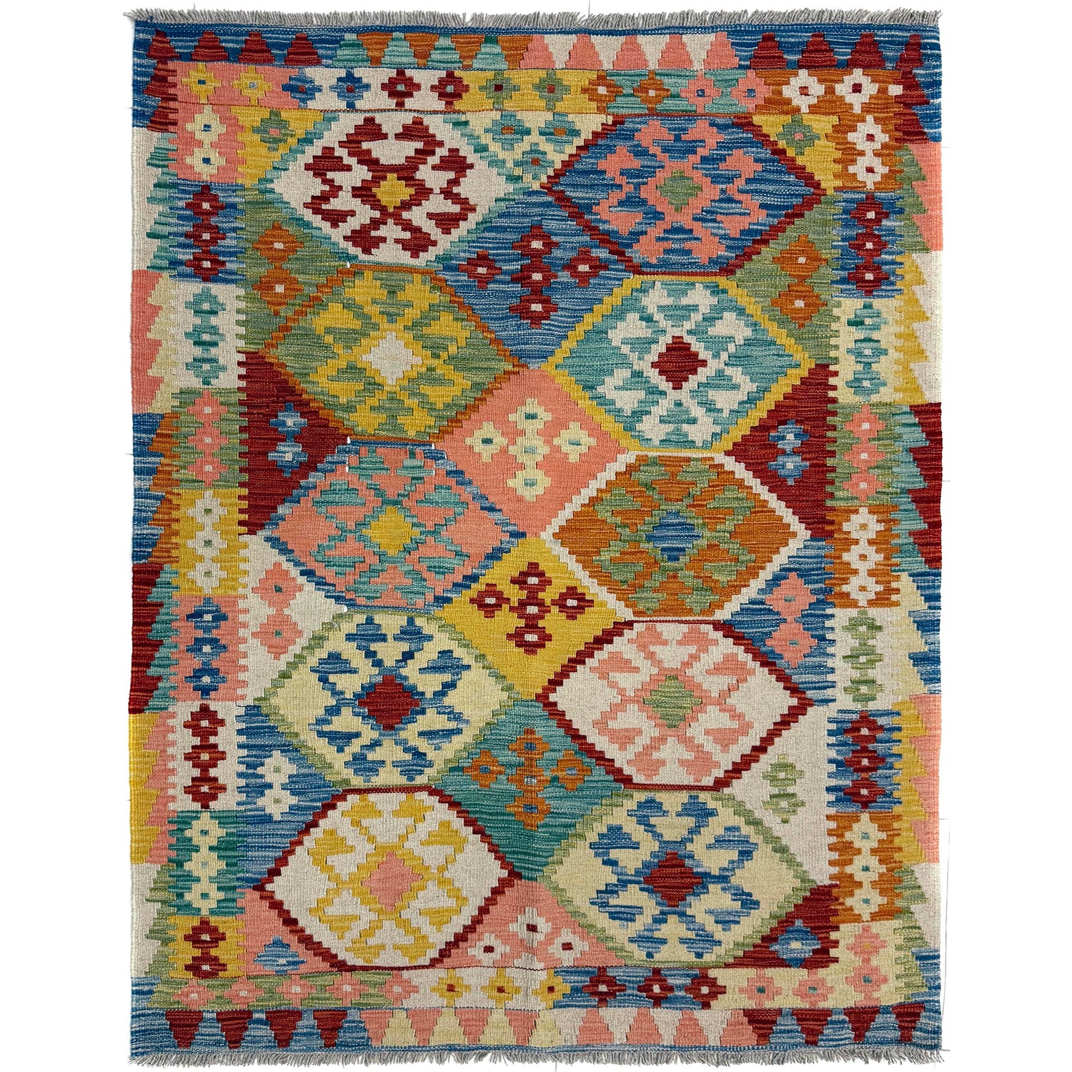 Handmade Vegetable Kilim 4' 1" x 5' 10" (ft) - No. Y39670