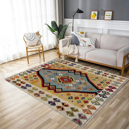 Handmade Vegetable Kelim 3' 6" x 4' 9" (ft) - No. Y39673