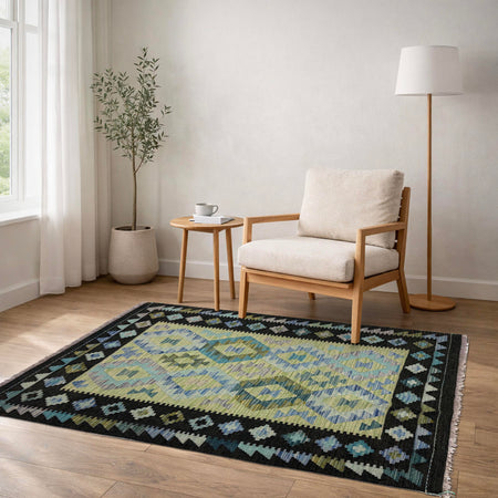 Handmade Vegetable Kelim 3' 5" x 4' 10" (ft) - No. Y39675