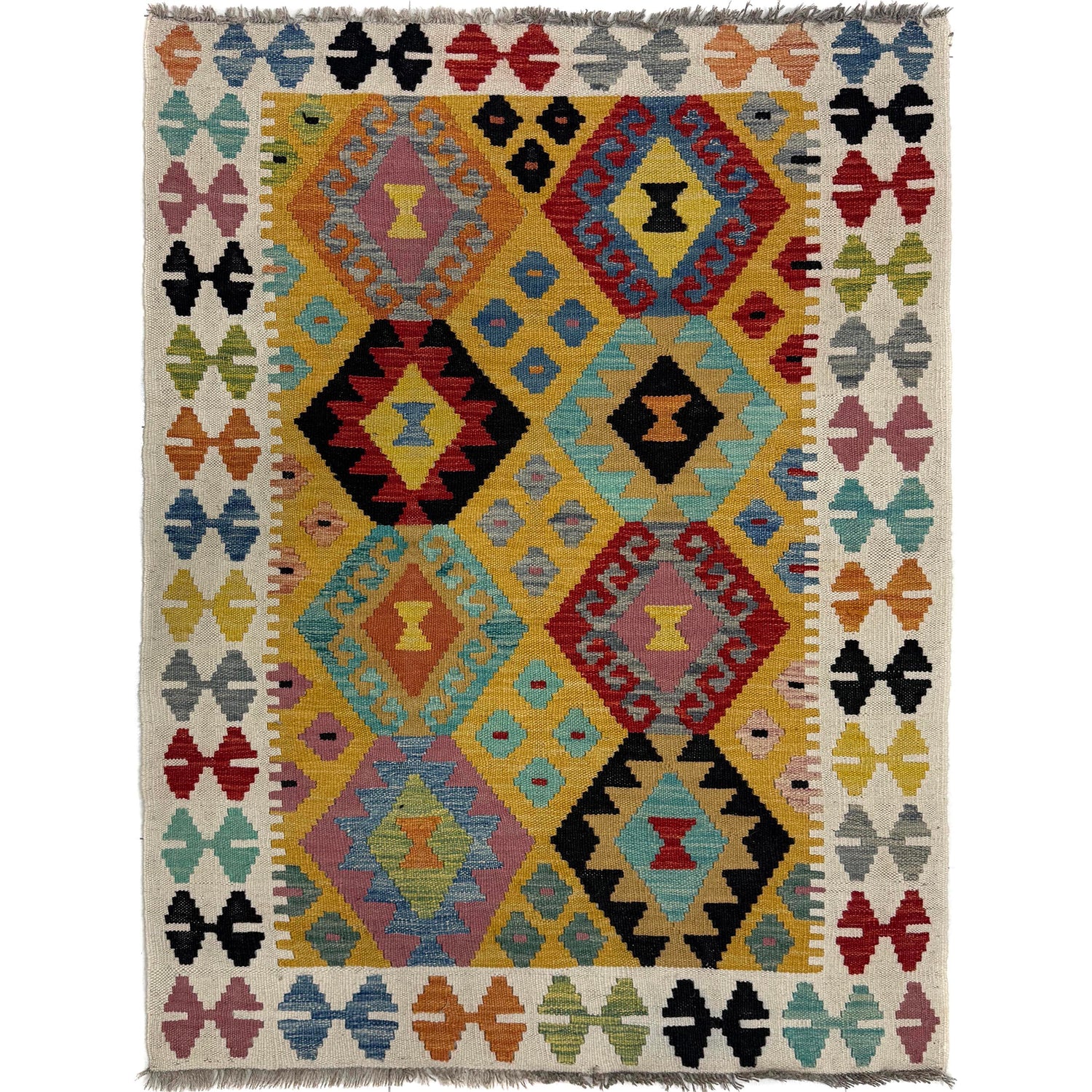 Handmade Vegetable Kelim 3' 7" x 5' 0" (ft) - No. Y39676