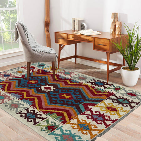 Handmade Vegetable Kelim 3' 5" x 4' 11" (ft) - No. Y39678