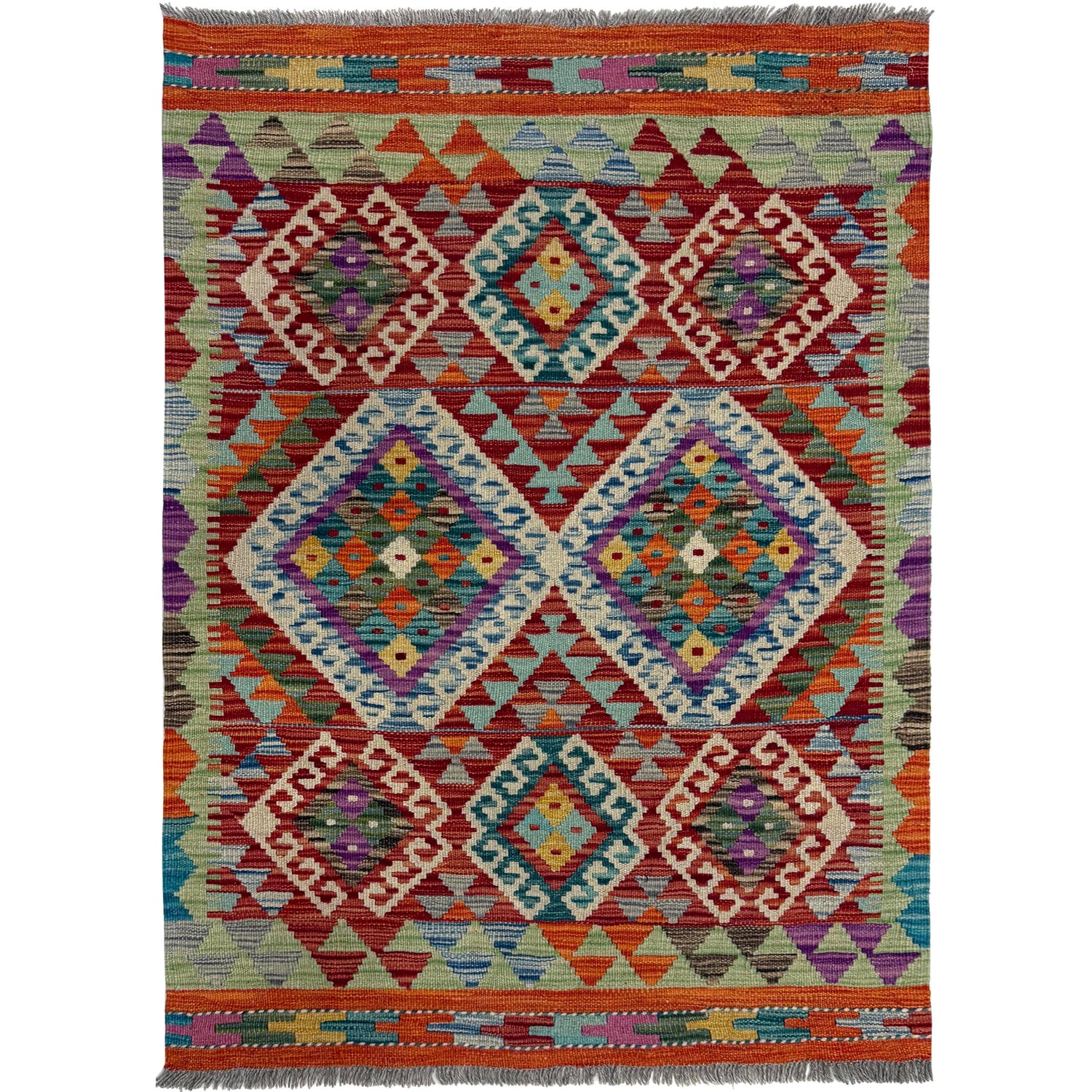 Handmade Vegetable Kelim 2' 9" x 4' 1" (ft) - No. Y39680