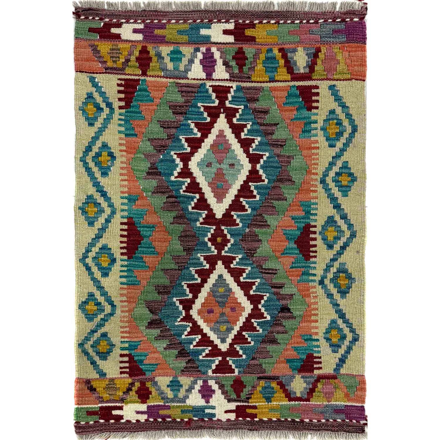 Handmade Vegetable Kelim 2' 1" x 3' 1" (ft) - No. Y39710