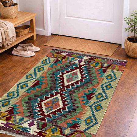 Handmade Vegetable Kelim 2' 1" x 3' 1" (ft) - No. Y39710