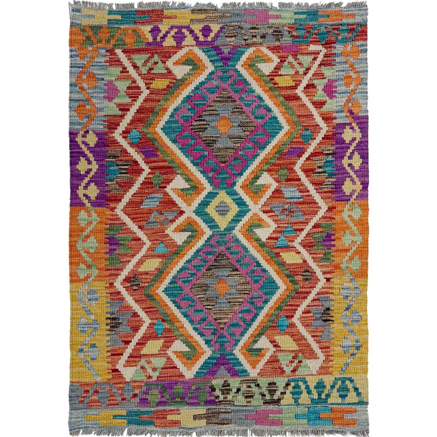 Handmade Vegetable Kelim 2' 9" x 4' 2" (ft) - No. Y39728
