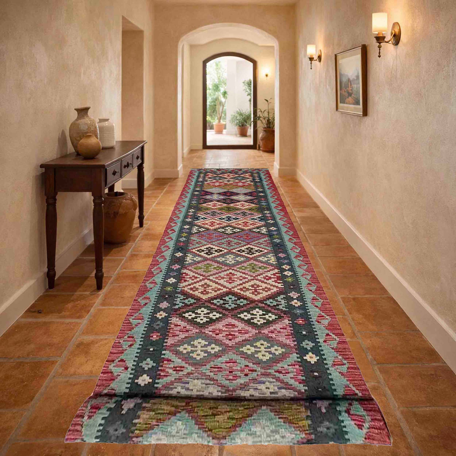 Vegetable Kelim Runner 2' 10" x 12' 6" (ft) - No. Y39730