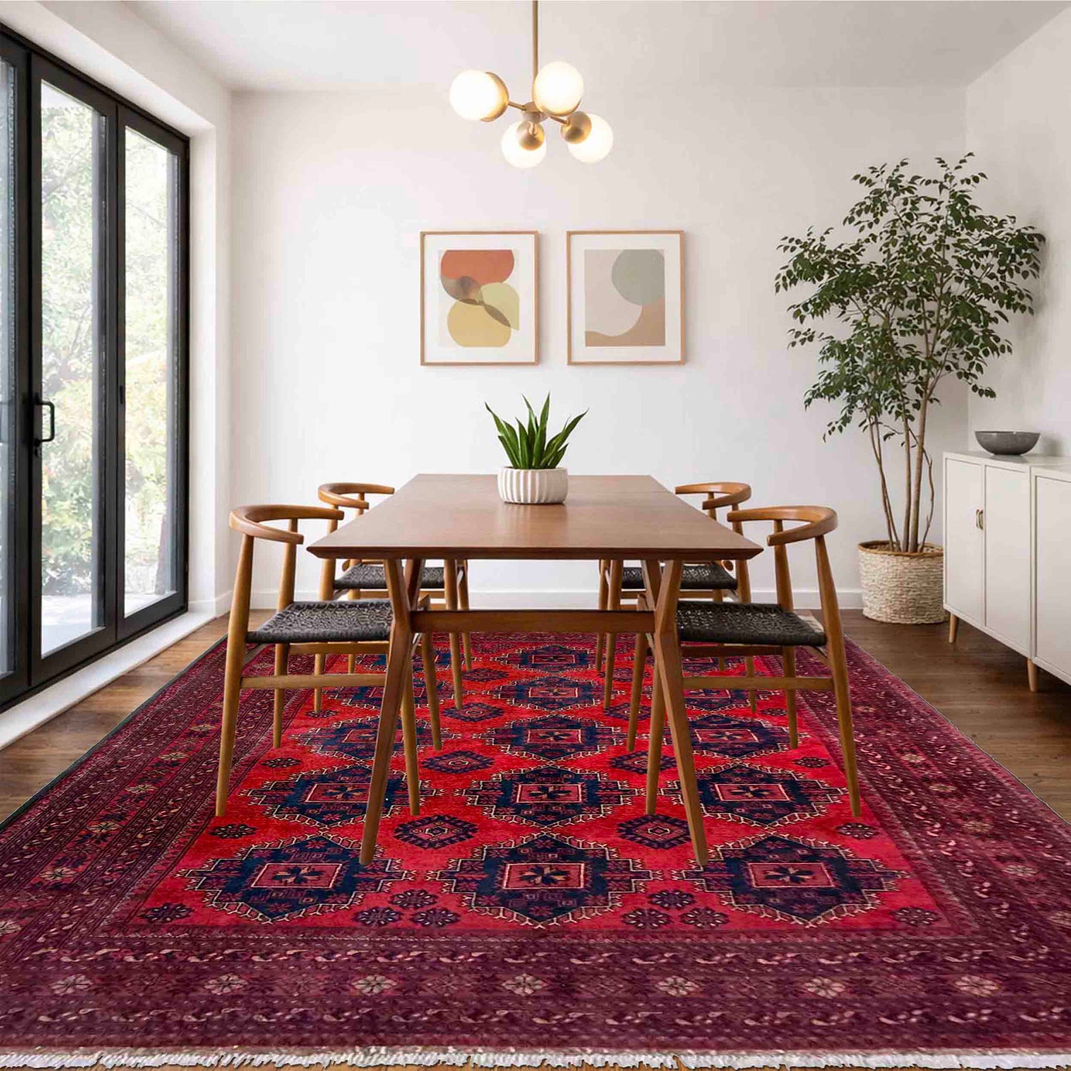 Red Color Khal Mohammadi Carpet 6' 8" x 9' 7" (ft) - No. Y39732
