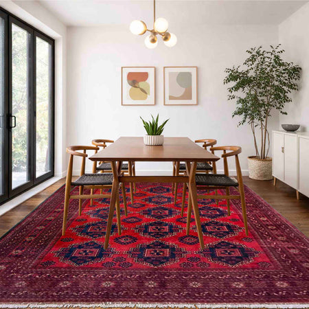 Red Color Khal Mohammadi Carpet 6' 8" x 9' 7" (ft) - No. Y39732