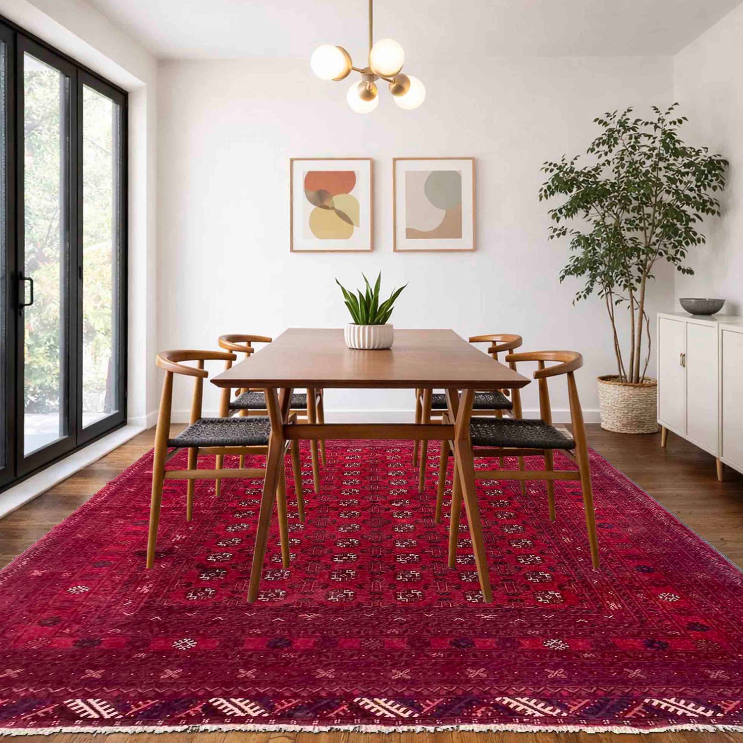Hand Knotted Bokhara Wool Carpet 6' 7" x 8' 3" (ft) - No. Y39870