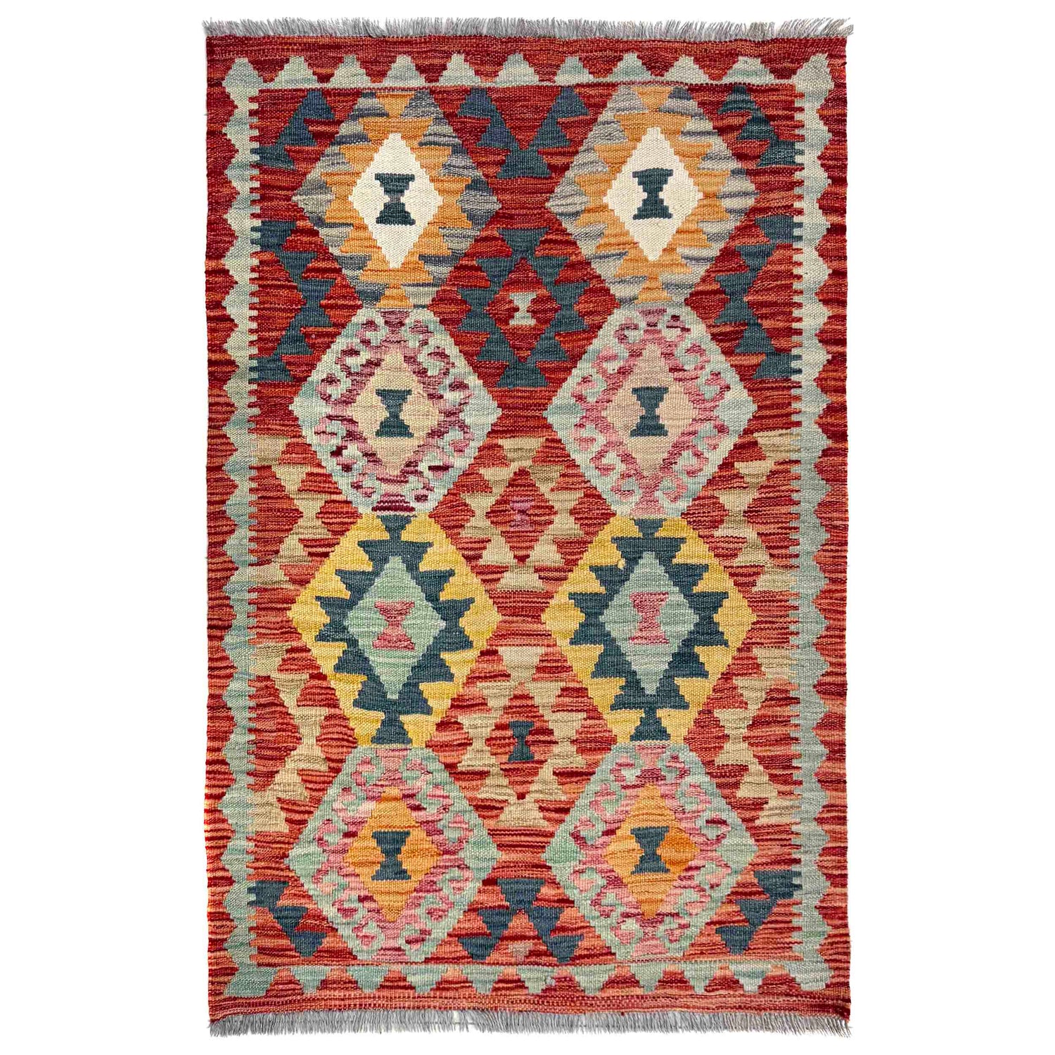 Handmade Vegetable Kelim 2' 9" x 4' 2" (ft) - No. Y39925