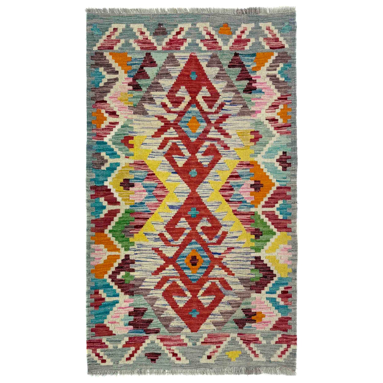 Handmade Vegetable Kelim 2' 8" x 4' 2" (ft) - No. Y39926