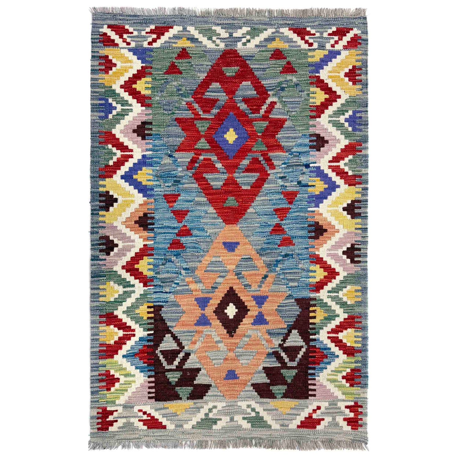 Handmade Vegetable Kilim 2' 7" x 4' 1" (ft) - No. Y39932