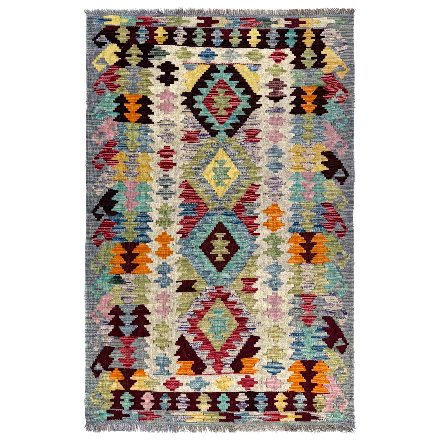 Handmade Vegetable Kilim 3' 5" x 5' 3" (ft) - No. Y39933