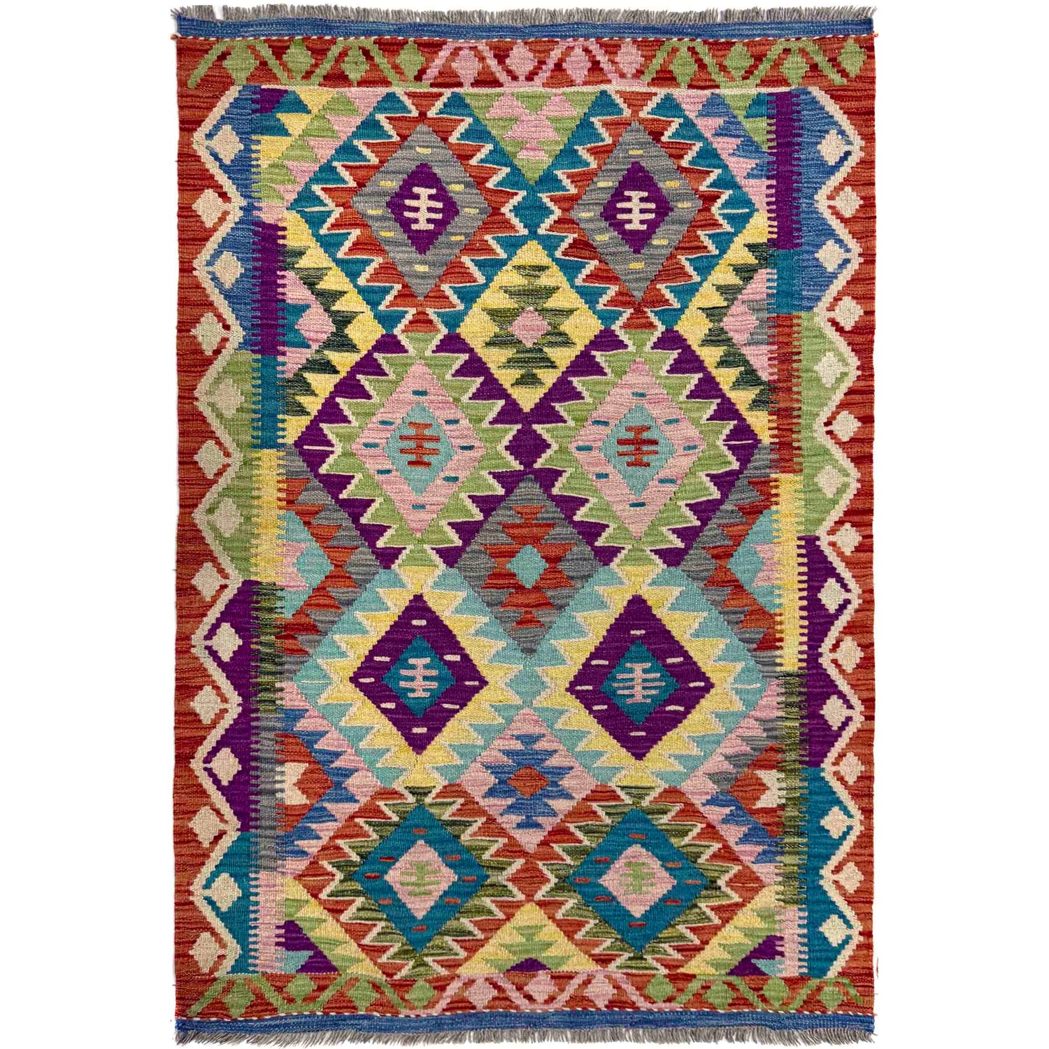 Handmade Vegetable Kilim 3' 5" x 4' 10" (ft) - No. Y39935