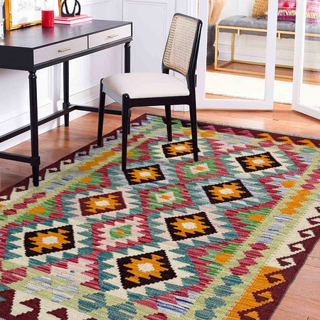 Handmade Vegetable Kilim 3' 5" x 5' 1" (ft) - No. Y39936