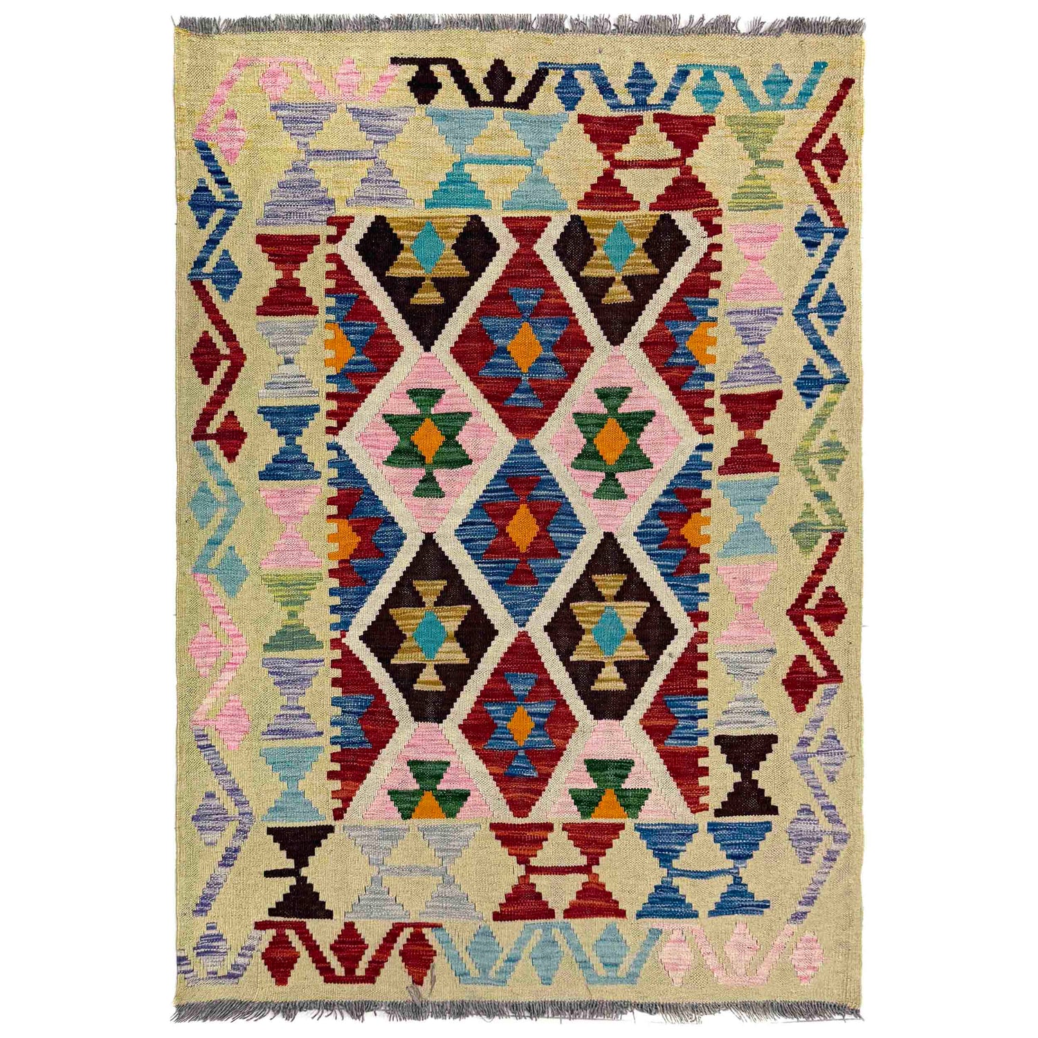 Handmade Vegetable Kilim 3' 7" x 4' 7" (ft) - No. Y39937