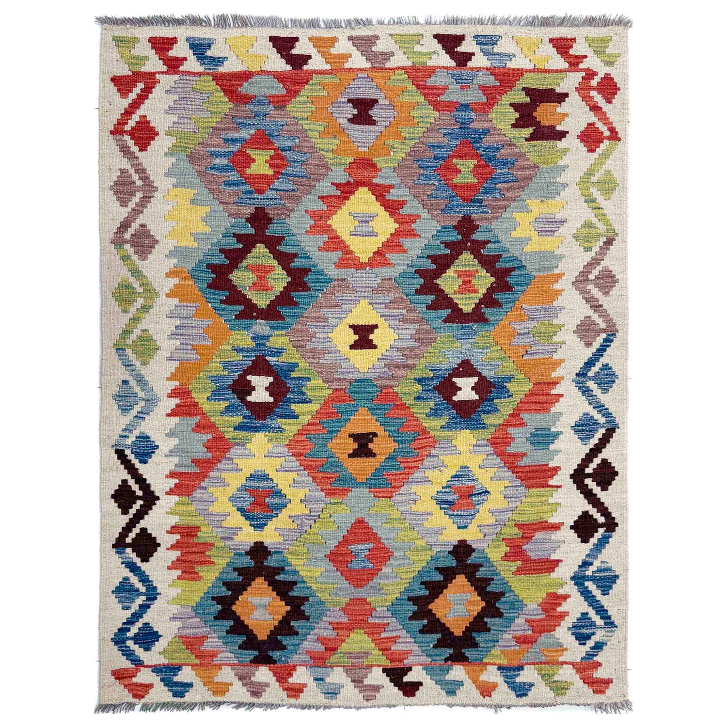 Handmade Vegetable Kilim 3' 7" x 4' 11" (ft) - No. Y39942