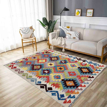 Handmade Vegetable Kilim 3' 7" x 4' 11" (ft) - No. Y39942