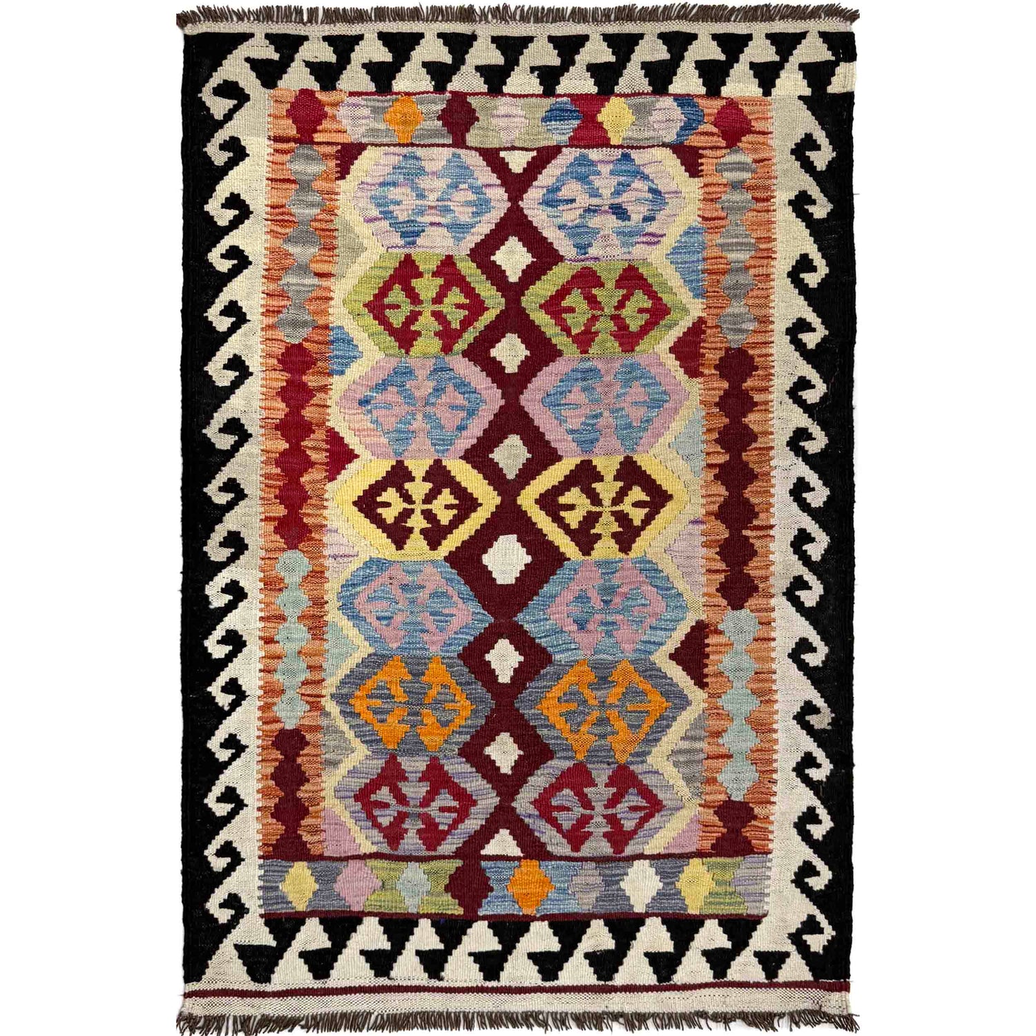 Handmade Vegetable Kilim 3' 5" x 4' 11" (ft) - No. Y39943