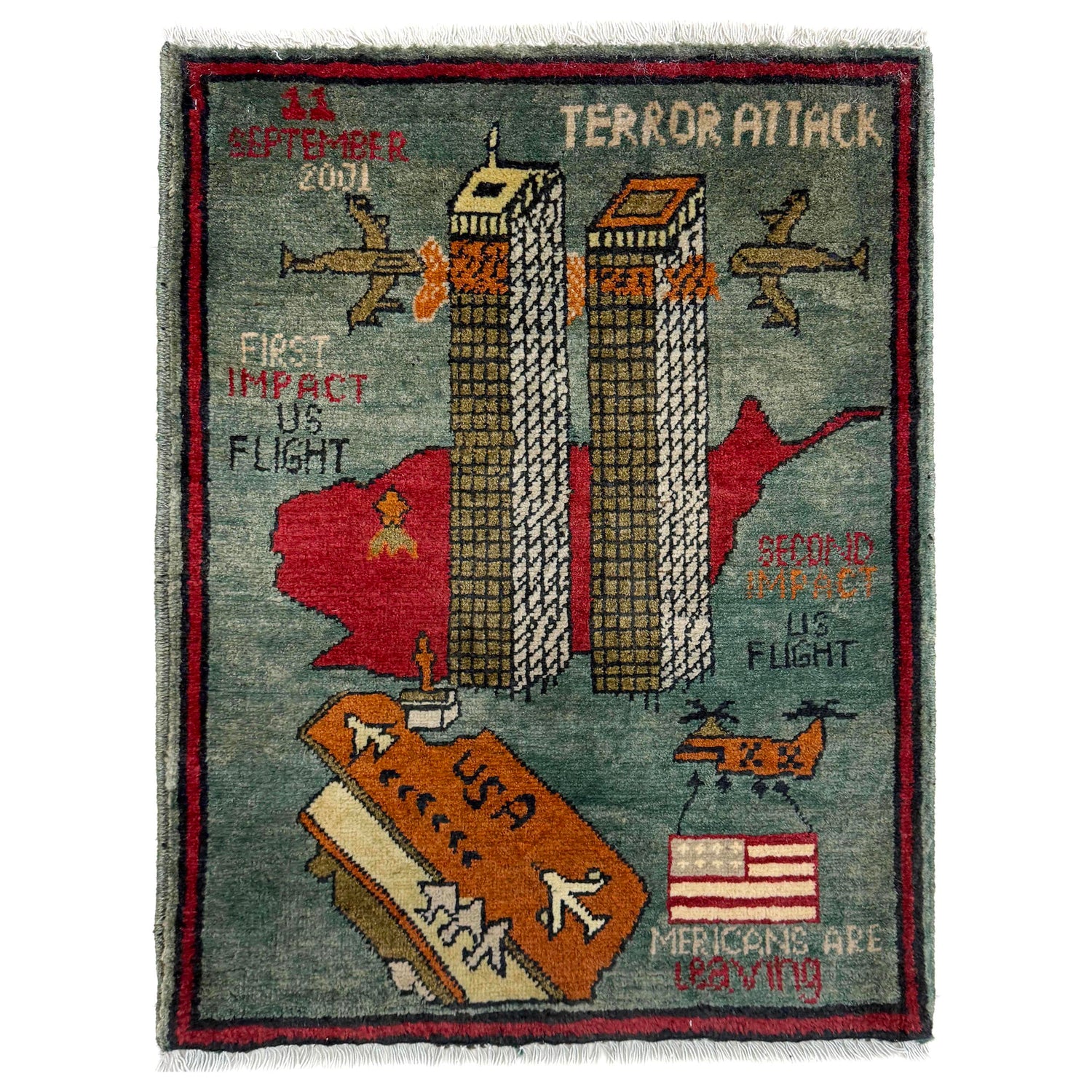 Hand Knotted War Rug 1' 11" x 2' 7" (ft) - No. Y39944