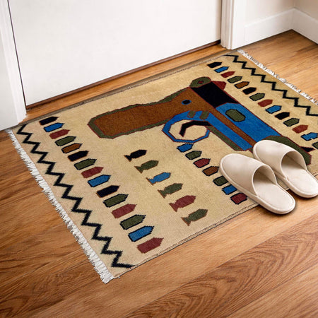 Hand Knotted War Rug 2' 0" x 2' 6" (ft) - No. Y39949