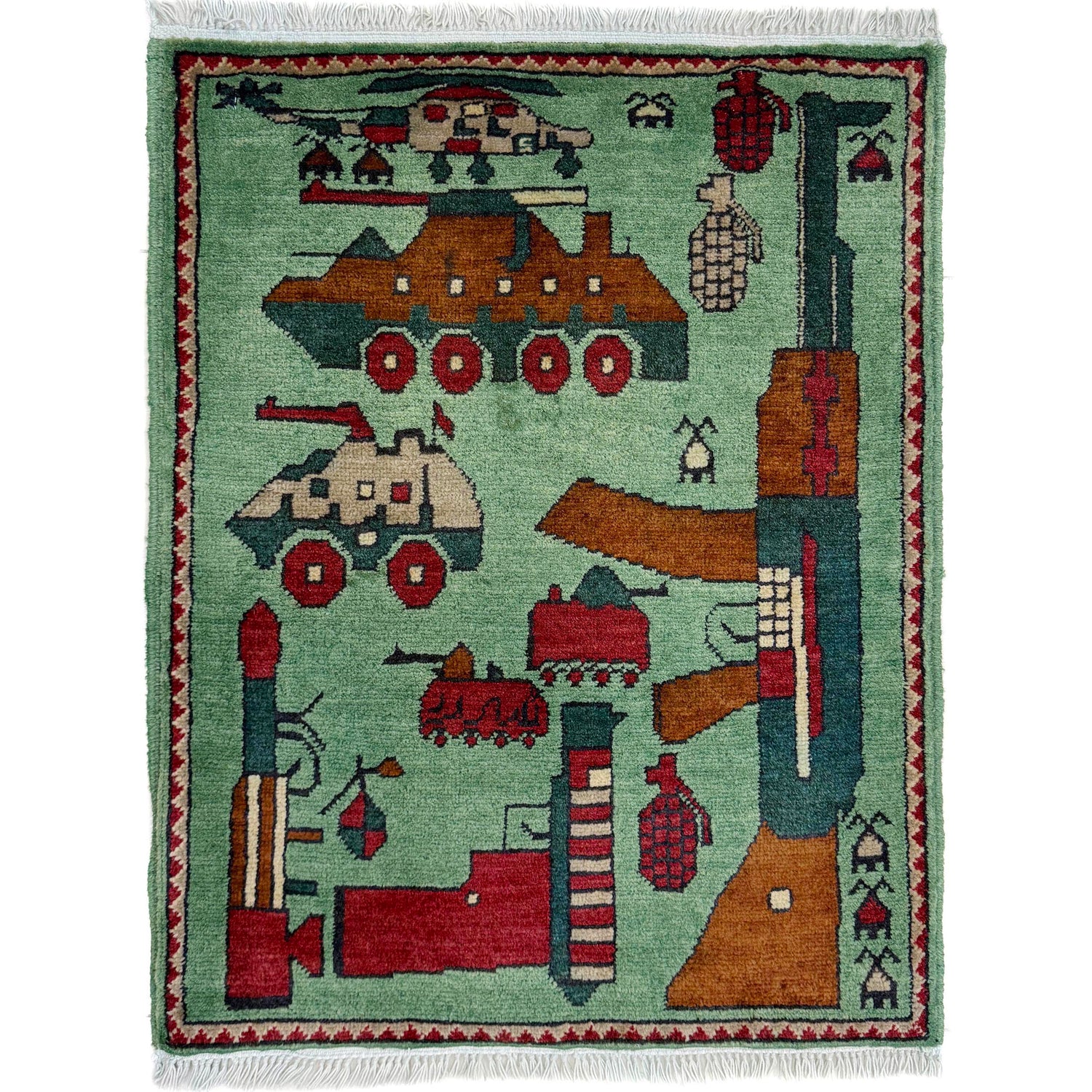 Hand Knotted War Rug 2' 0" x 2' 7" (ft) - No. Y39955