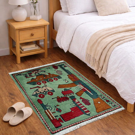 Hand Knotted War Rug 2' 0" x 2' 7" (ft) - No. Y39955
