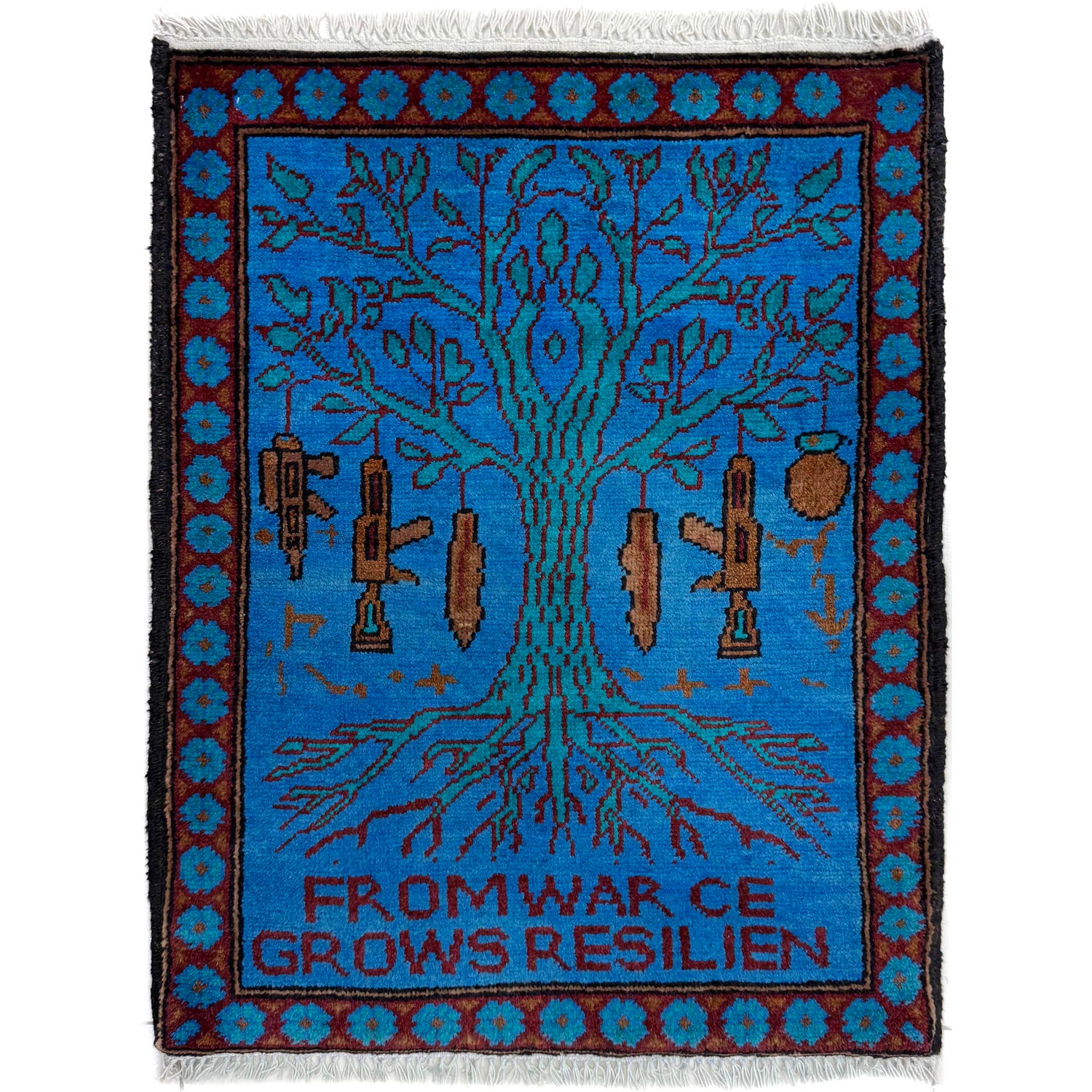 Blue Color War Rug 2' 0" x 2' 6" (ft) - No. Y39957