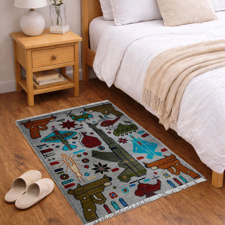 Grey Color War Rug 2' 0" x 2' 6" (ft) - No. Y39970