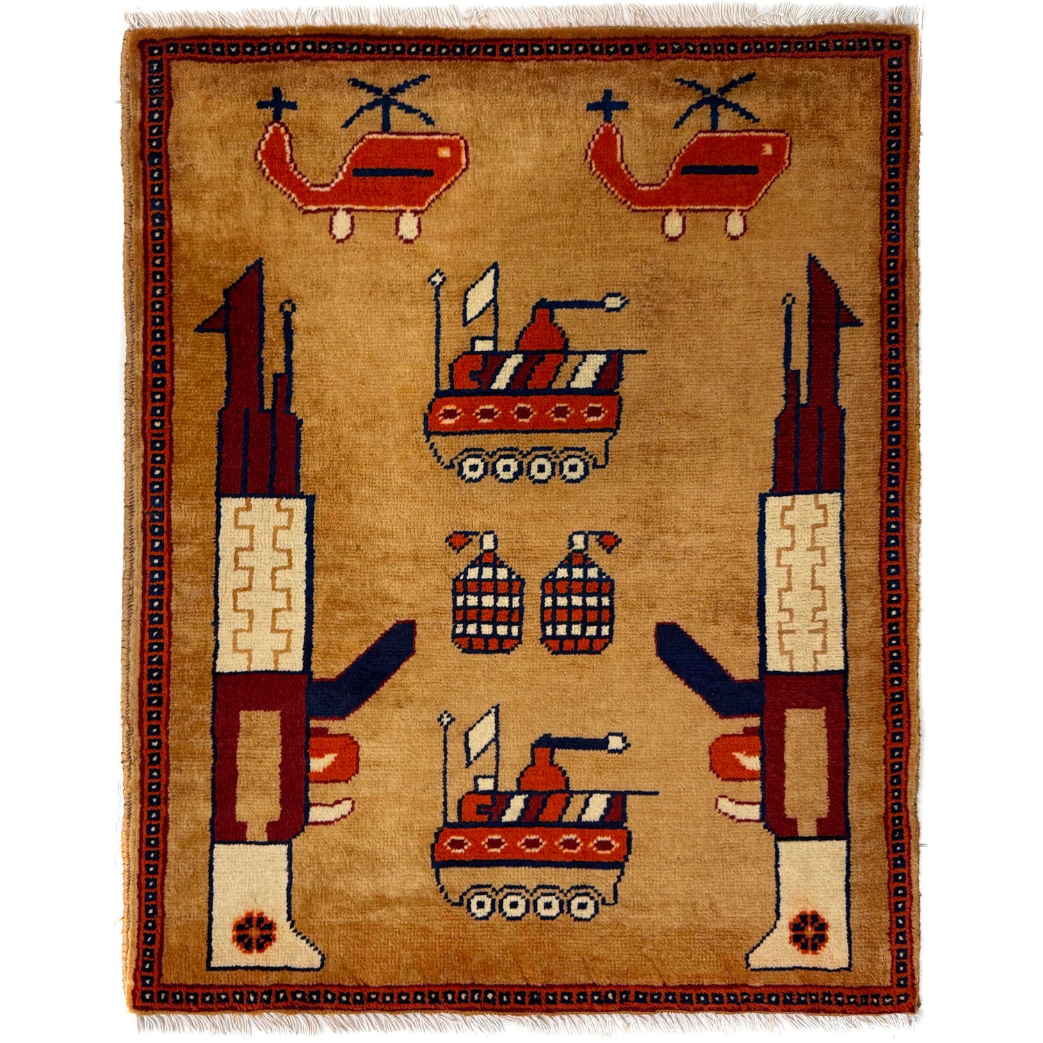 Handmade War Rug 2' 0" x 2' 8" (ft) - No. Y39972