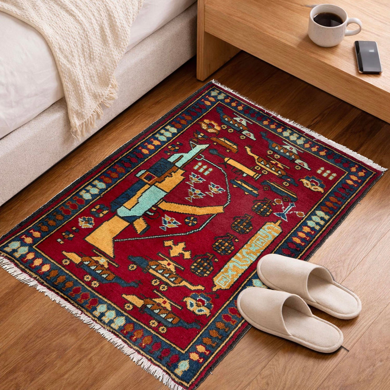 Hand Knotted War Rug 1' 11" x 2' 6" (ft) - No. Y39973