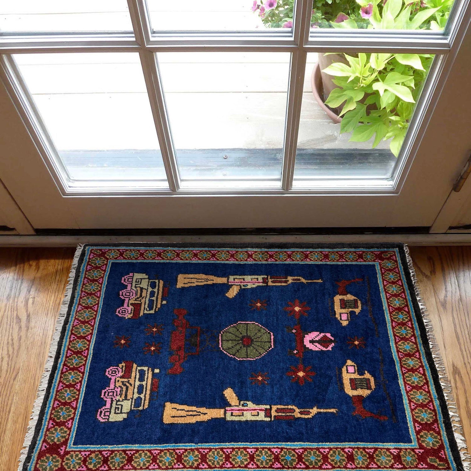 Blue War Rug 2' 0" x 2' 8" (ft) - No. Y39975