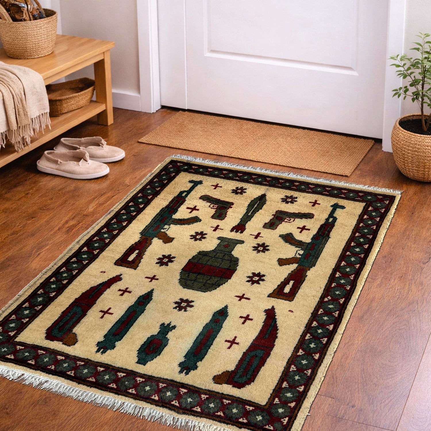 Hand Knotted War Rug 2' 1" x 2' 7" (ft) - No. Y39976