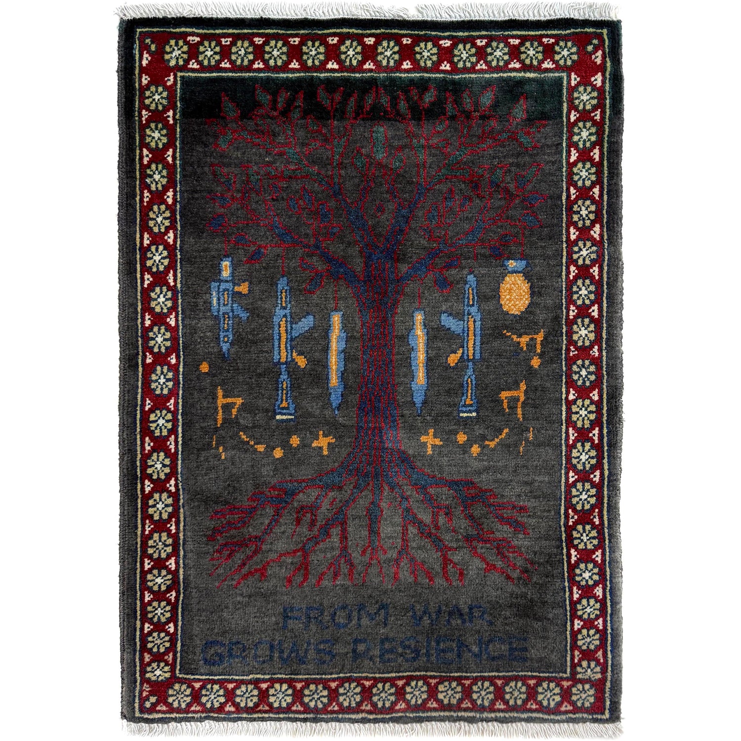 Charcoal Grey War Rug 1' 11" x 2' 9" (ft) - No. Y39977