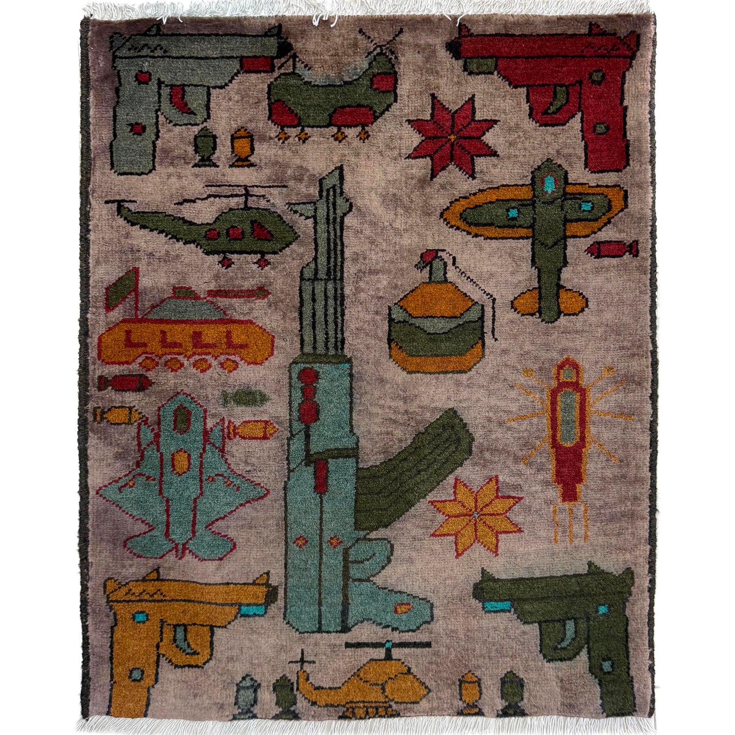 Hand Knotted War Rug 1' 11" x 2' 6" (ft) - No. Y39980