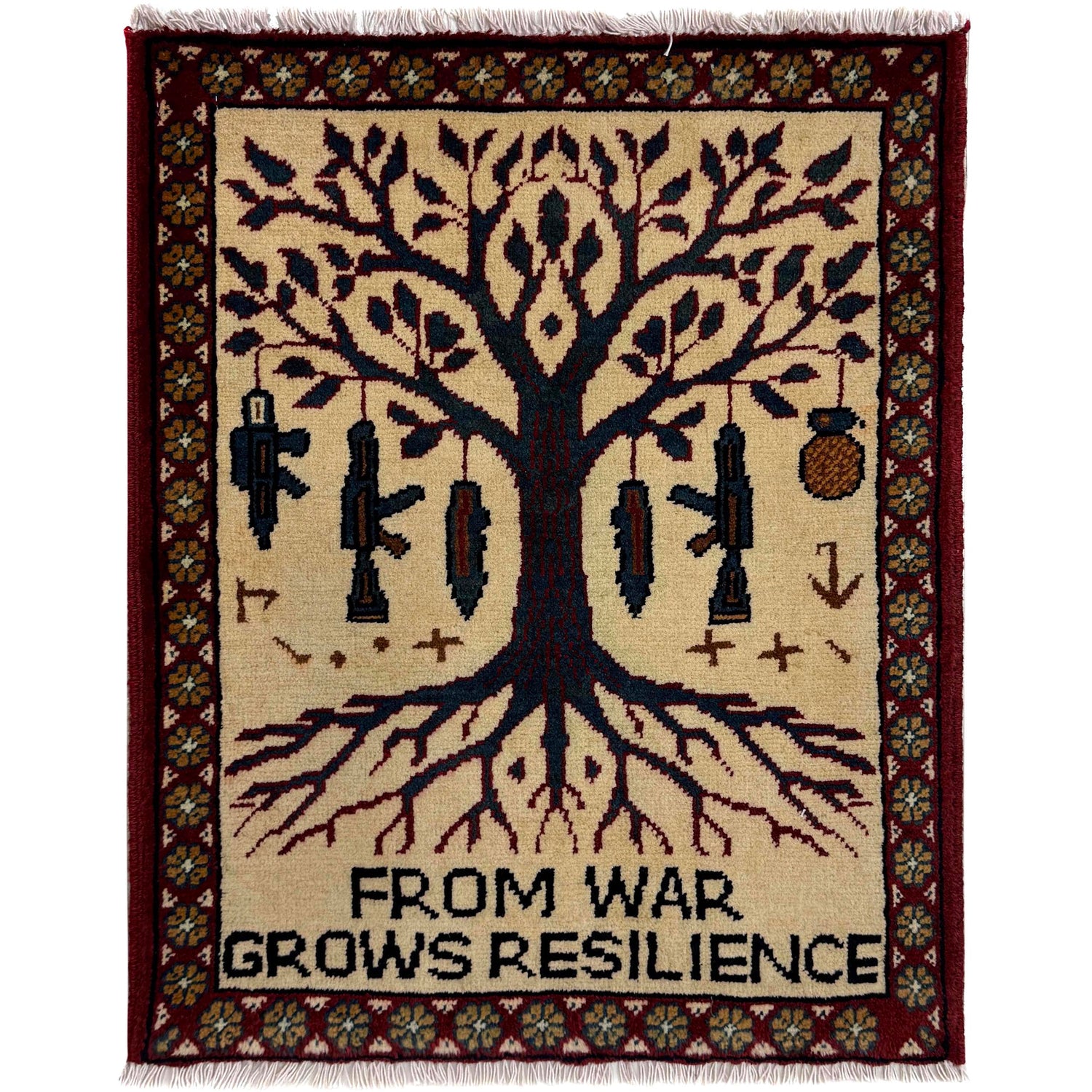 Hand Knotted War Rug 2' 0" x 2' 6" (ft) - No. Y39981