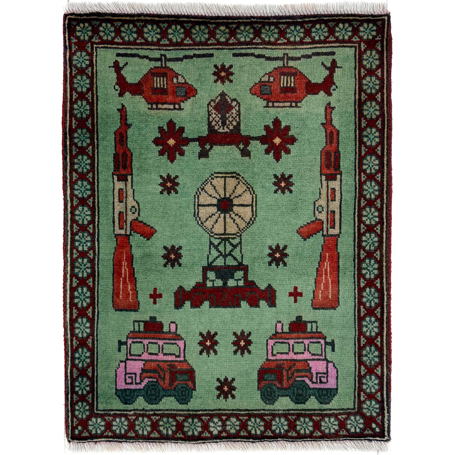 Handmade War Rug 2' 0" x 2' 7" (ft) - No. Y39982