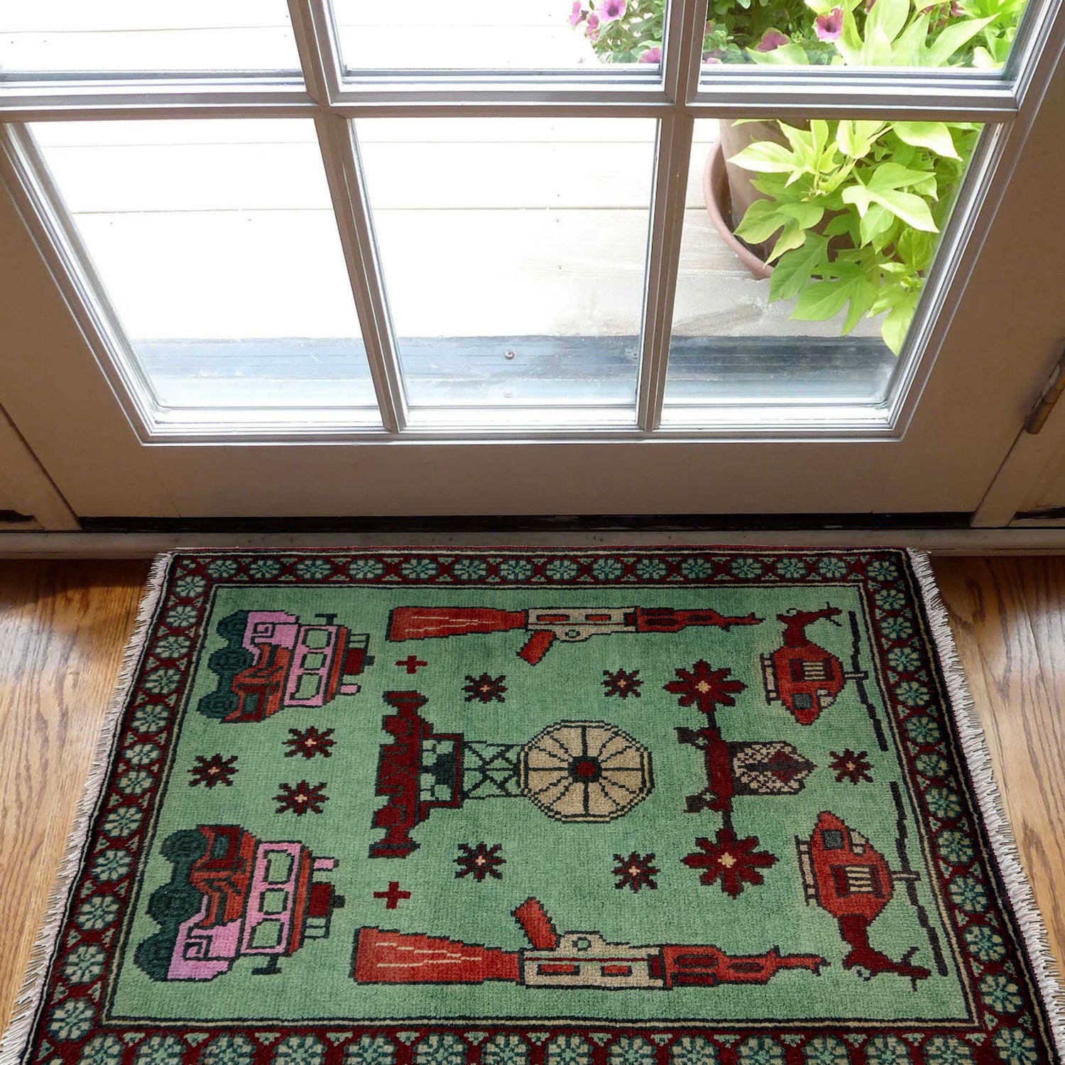 Handmade War Rug 2' 0" x 2' 7" (ft) - No. Y39982