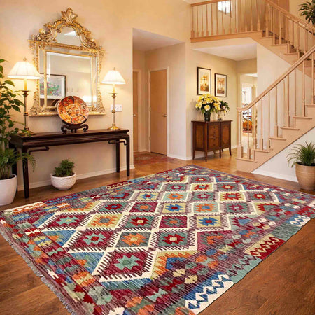 Handmade Vegetable Kilim 6' 0" x 7' 9" (ft) - No. Y39988