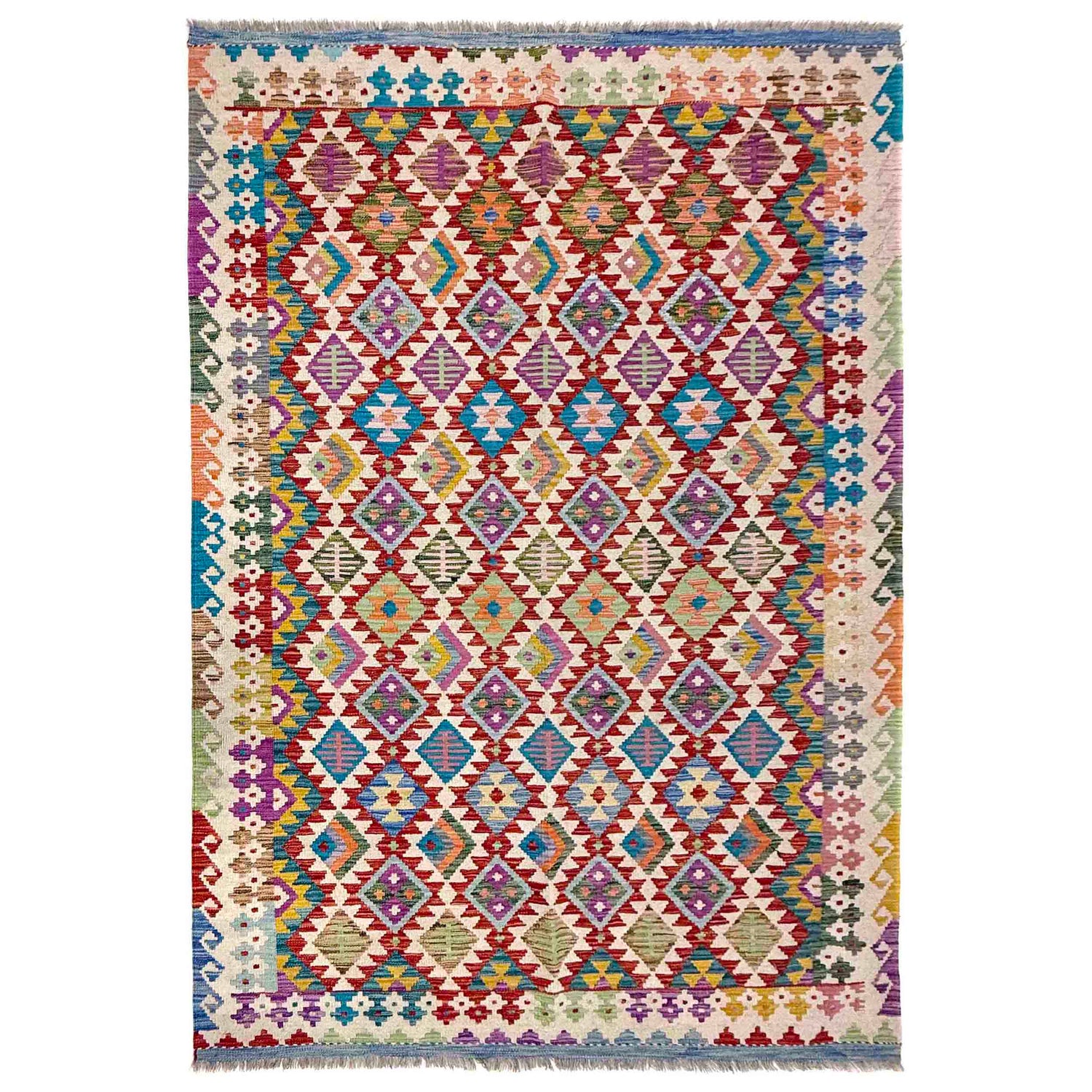 Handmade Vegetable Kilim 5' 7" x 8' 3" (ft) - No. Y39989