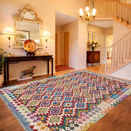 Handmade Vegetable Kilim 5' 7" x 8' 3" (ft) - No. Y39989