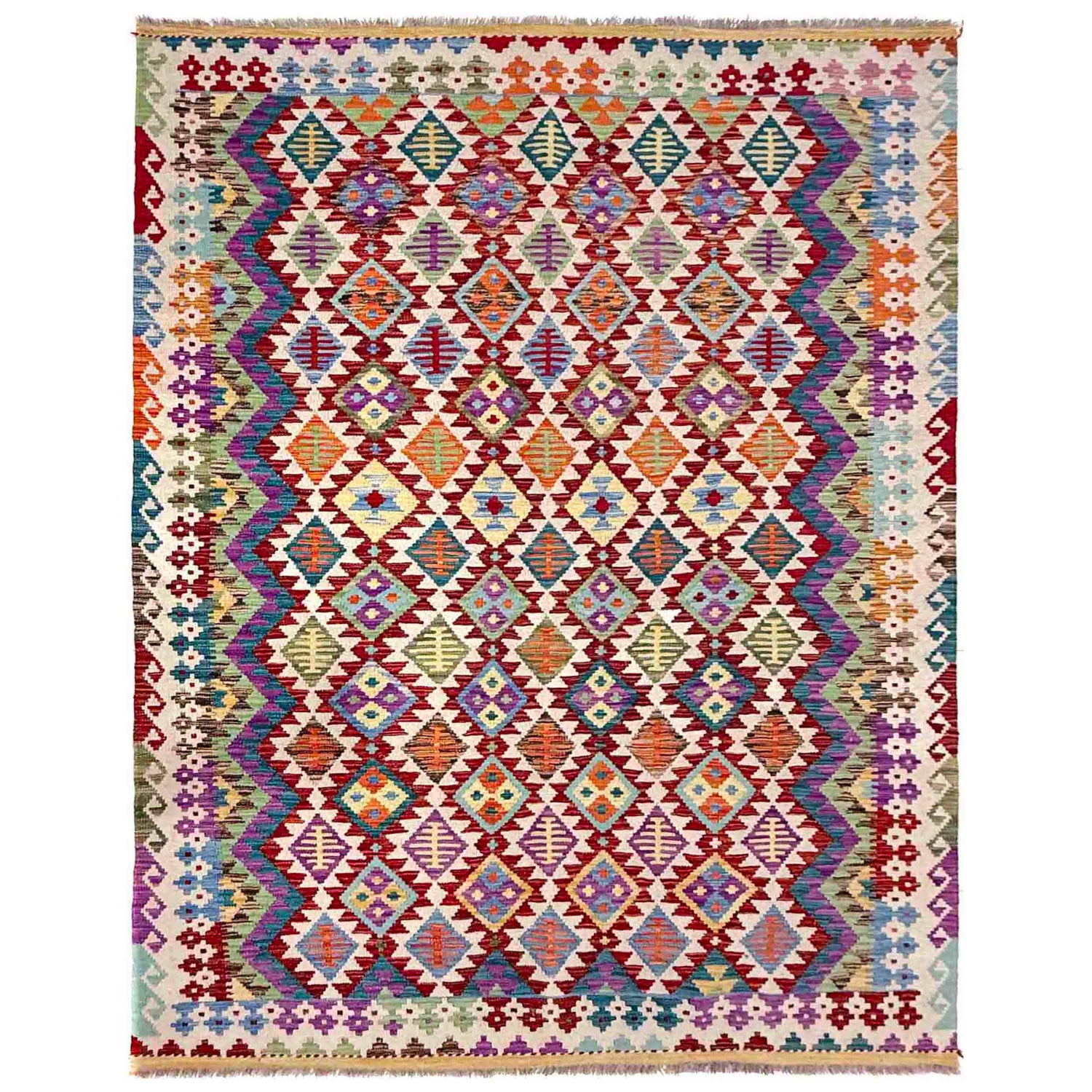 Handmade Vegetable Kelim 5' 10" x 8' 6" (ft) - No. Y39990