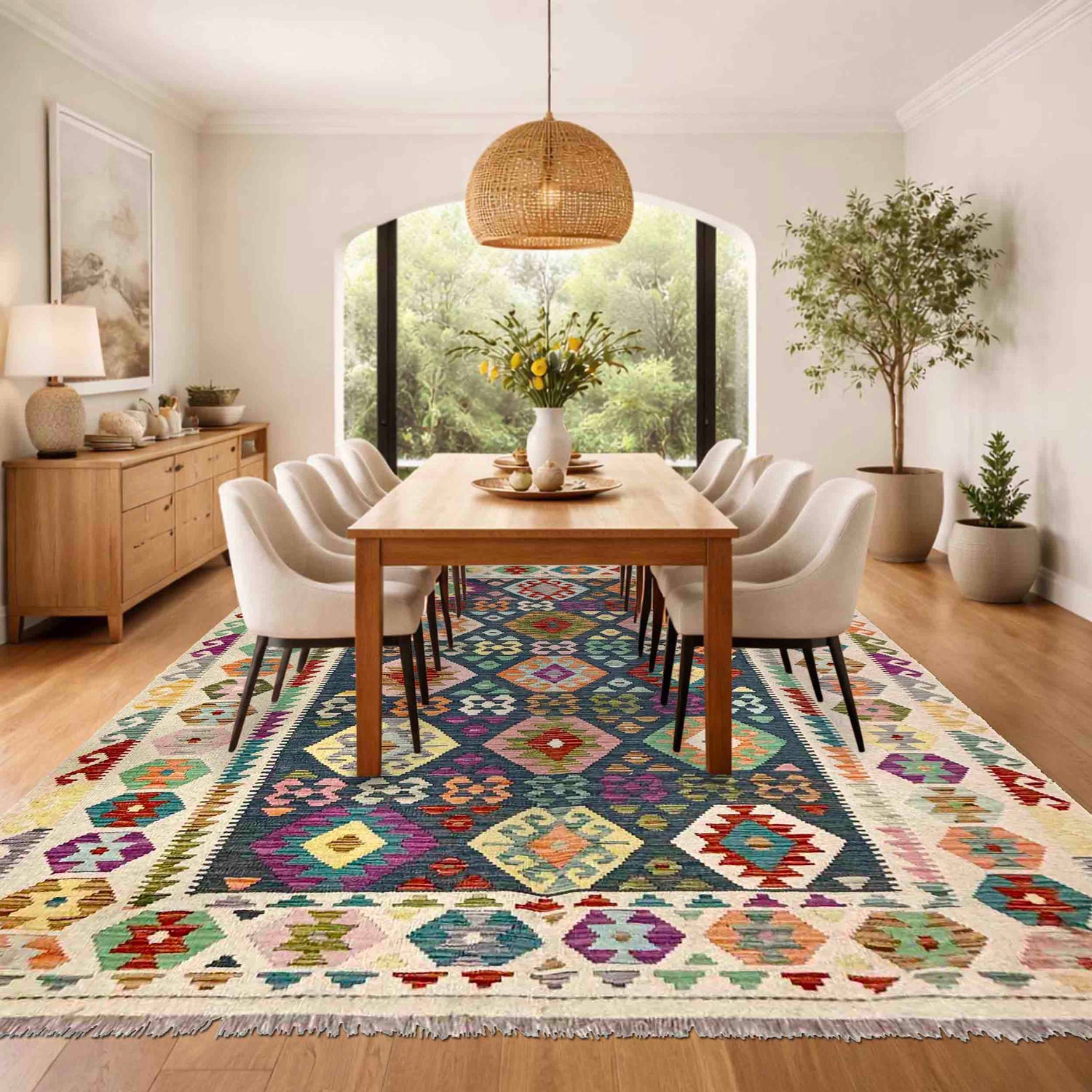 Handmade Vegetable Kilim 5' 8" x 8' 2" (ft) - No. Y39991